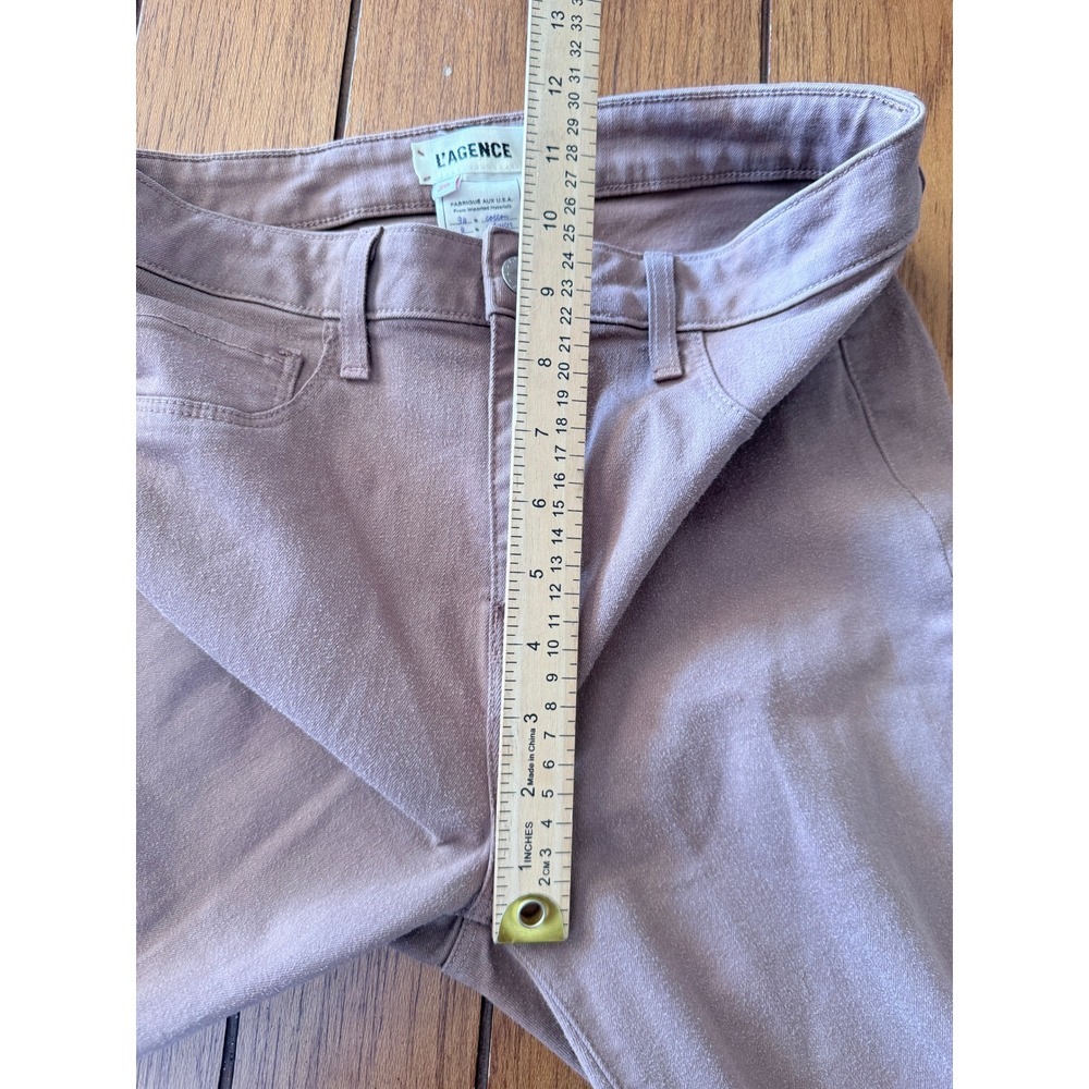 L'AGENCE Margot High Rise Skinny Jeans Dusty Rose Mauve Size 28 Made in USA - Picture 7 of 7